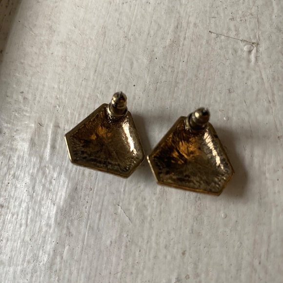 Vintage Triangular Stud Earrings - Picture 2 of 2